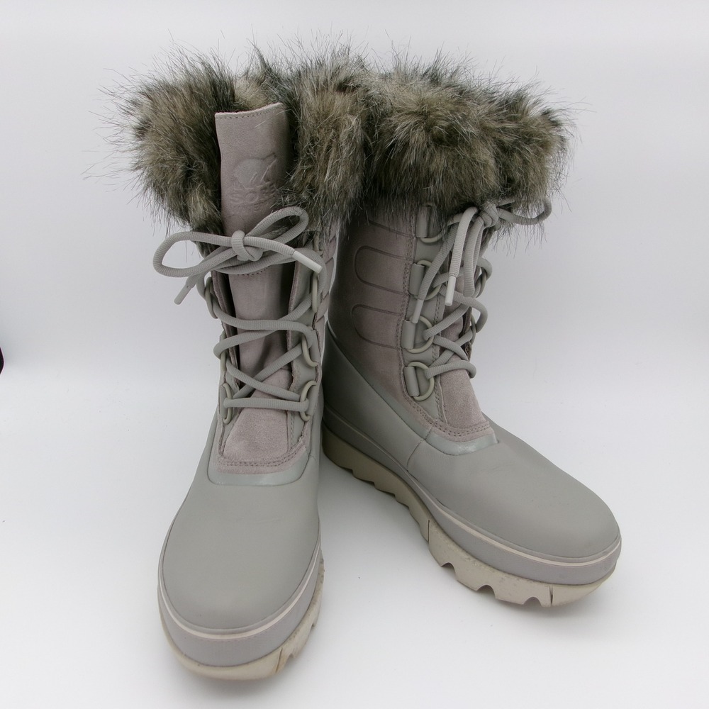 Sorel Joan of Arctic Next Lite Waterproof Boots Quarry Grey Faux Fur NL3357-081